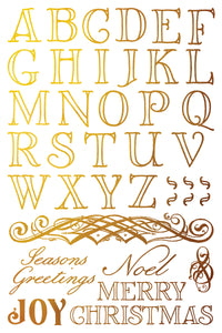 IOD Figgy & Flourish  IOD Transfer 8x12 Pad Silver and Gold Rub On Furniture Crafts Iron Orchid Designs Christmas Foil Transfer