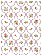 Load image into Gallery viewer, IOD Ditsy Blooms Decorative Furniture &nbsp;Iron Orchid Designs IOD Paint Inlay 16&quot; x 12&quot; PAD™ &nbsp;Roses Bluebells and Ribbons Pink Rose Florals

