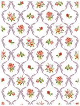Load image into Gallery viewer, IOD Ditsy Blooms Decorative Furniture &nbsp;Iron Orchid Designs IOD Paint Inlay 16&quot; x 12&quot; PAD™ &nbsp;Roses Bluebells and Ribbons Pink Rose Florals

