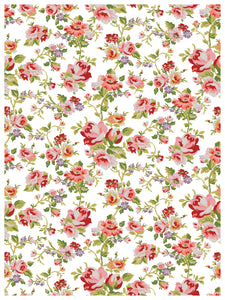 IOD Ditsy Blooms Decorative Furniture &nbsp;Iron Orchid Designs IOD Paint Inlay 16" x 12" PAD™ &nbsp;Roses Bluebells and Ribbons Pink Rose Florals