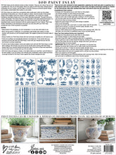 Load image into Gallery viewer, IOD Delft Traditions Azure IOD Paint Inlay 12 x 16&quot; 4  Sheets Furniture and Craft Inlay
