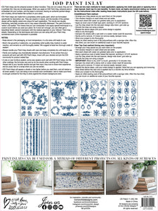 IOD Delft Traditions Azure IOD Paint Inlay 12 x 16" 4  Sheets Furniture and Craft Inlay