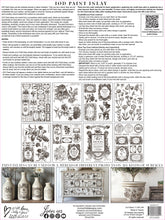 Load image into Gallery viewer, IOD Floriography Decorative Furniture  Iron Orchid Designs IOD Paint Inlay 16&quot; x 12&quot; PAD™  Greytone Floral Vintage Labels Old Time Graphics
