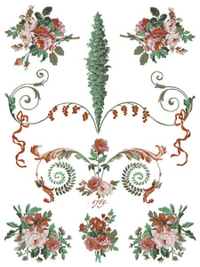 La Folie- IOD  Paint Inlay 12 x 16" 8 Sheets Furniture and Craft Inlay Christmas Designs