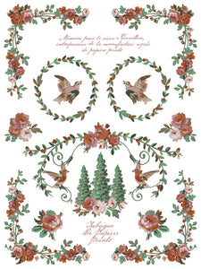 La Folie- IOD  Paint Inlay 12 x 16" 8 Sheets Furniture and Craft Inlay Christmas Designs