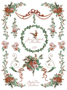 La Folie- IOD  Paint Inlay 12 x 16" 8 Sheets Furniture and Craft Inlay Christmas Designs