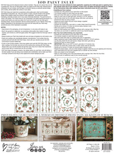 La Folie- IOD  Paint Inlay 12 x 16" 8 Sheets Furniture and Craft Inlay Christmas Designs