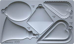 Bibelots 2 Ornament Blanks - IOD Decor Furniture Mould 6x10 Iron Orchid Designs Use Clay/Resin for Jewelry Making Sugar Arts Ornaments