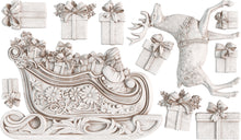 Load image into Gallery viewer, Santa&#39;s Sleigh - IOD Decor Furniture Mould 6x10 Iron Orchid Designs Use Clay/Resin for Signs, Furniture, Crafts, Sugar Arts
