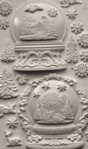 Snow Globes- IOD Decor Craft Mould 6x10 Iron Orchid Designs Use Clay/Resin for Ornaments, Signs, Sugar Arts