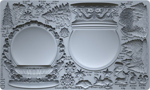 Snow Globes- IOD Decor Craft Mould 6x10 Iron Orchid Designs Use Clay/Resin for Ornaments, Signs, Sugar Arts