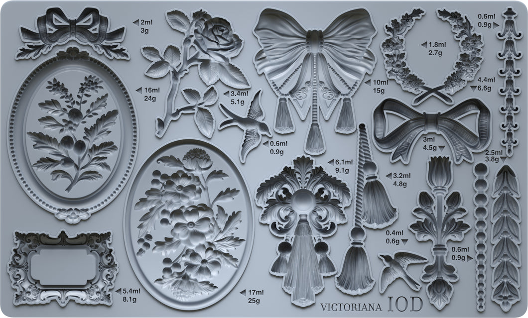 IOD Victoriana 6x10 Decor Moulds - Perfect for Jewelry or Ornaments with Clay or Resin