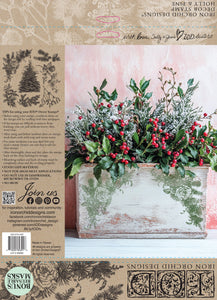 Holly & Pine 12"x12"  Decor Stamp - Great for Furniture, Crafts and Home Decor Christmas Tree