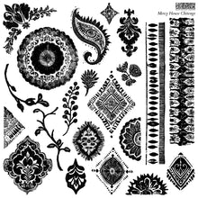 Load image into Gallery viewer, Mercy House Chitenge IOD 12&quot;x12&quot;  Decor Stamp - Great for Furniture, Crafts and Home Decor Florals Sparrows Blooms End-to-End borders for Matching
