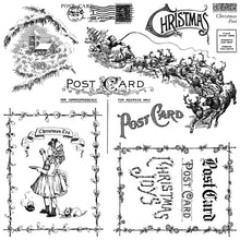 Load image into Gallery viewer, Christmas Post 12&quot;x12&quot;  Decor Stamp - Great for Furniture, Crafts and Home Decor Santa and Deer Post Cards
