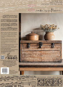 The Waltz IOD 12"x12"  Decor Stamp - Great for Furniture, Crafts and Home Decor Music Sheet Perfect for Backgrounds on All Your Projects