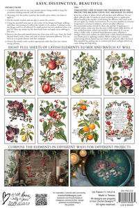 Clementine IOD Transfer 8x12 Pad Rub On Furniture Crafts Iron Orchid Designs Floral Designs Wildflowers like Daisies