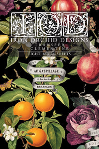 Clementine IOD Transfer 8x12 Pad Rub On Furniture Crafts Iron Orchid Designs Floral Designs Wildflowers like Daisies