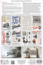 Load image into Gallery viewer, IOD Home Sweet Home IOD Transfer 12x16 Pad Furniture Transfer Rub On Crafts Art by Iron Orchid Designs 8 Sheets Vintage Advertising Labels
