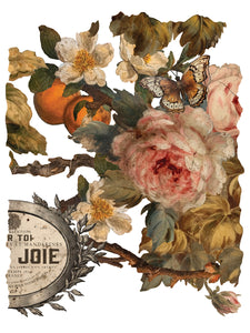 IOD Decorative Furniture Transfer Joie des Roses 12x16 Pad with 8 Sheets Furniture and Craft Rub On