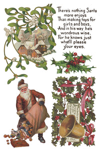 IOD Christmas Joy  IOD Transfer 8x12 Pad Rub On Furniture Crafts Iron Orchid Designs