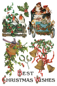 IOD Christmas Joy  IOD Transfer 8x12 Pad Rub On Furniture Crafts Iron Orchid Designs