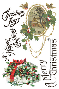 IOD Christmas Joy  IOD Transfer 8x12 Pad Rub On Furniture Crafts Iron Orchid Designs