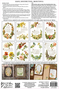 IOD Decorative Furniture Lover of Flowers Transfer  8" x 12" Pad 8 Sheets