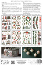 Load image into Gallery viewer, Partridge Lane  IOD Transfer 8x12 Pad Rub On Furniture Crafts Iron Orchid Designs Nature with Wreaths Animals and Village Houses Christmas
