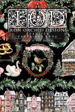 Load image into Gallery viewer, Partridge Lane  IOD Transfer 8x12 Pad Rub On Furniture Crafts Iron Orchid Designs Nature with Wreaths Animals and Village Houses Christmas

