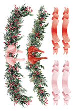 Load image into Gallery viewer, Partridge Lane  IOD Transfer 8x12 Pad Rub On Furniture Crafts Iron Orchid Designs Nature with Wreaths Animals and Village Houses Christmas
