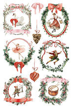 Load image into Gallery viewer, Partridge Lane  IOD Transfer 8x12 Pad Rub On Furniture Crafts Iron Orchid Designs Nature with Wreaths Animals and Village Houses Christmas
