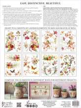 Load image into Gallery viewer, IOD Saint Germain IOD Transfer 12x16 Pad Furniture Transfer Rub On Crafts Art by Iron Orchid Designs 8 Sheets Florals and Butterflies
