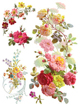 Load image into Gallery viewer, IOD Saint Germain IOD Transfer 12x16 Pad Furniture Transfer Rub On Crafts Art by Iron Orchid Designs 8 Sheets Florals and Butterflies
