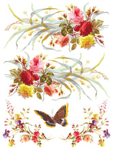 Load image into Gallery viewer, IOD Saint Germain IOD Transfer 12x16 Pad Furniture Transfer Rub On Crafts Art by Iron Orchid Designs 8 Sheets Florals and Butterflies
