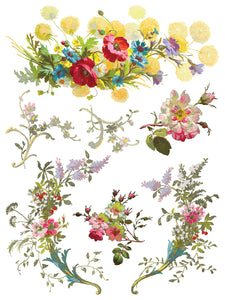 IOD Saint Germain IOD Transfer 12x16 Pad Furniture Transfer Rub On Crafts Art by Iron Orchid Designs 8 Sheets Florals and Butterflies