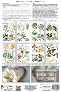 IOD Sarah Featon’s Botanicals IOD Transfer 8x12 Pad Rub On Furniture Crafts Iron Orchid Designs Floral Designs Wildflowers like Daisies