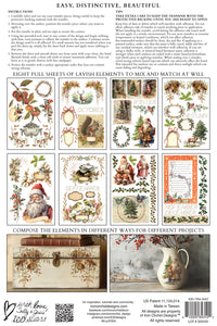 Santa's Hollow  IOD Transfer 8x12 Pad Rub On Furniture Crafts Iron Orchid Designs Nature with Fall and Christmas Themes
