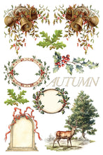 Load image into Gallery viewer, Santa&#39;s Hollow  IOD Transfer 8x12 Pad Rub On Furniture Crafts Iron Orchid Designs Nature with Fall and Christmas Themes
