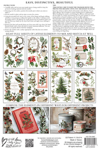Winter Botanist  IOD Transfer 8x12 Pad Rub On Furniture Crafts Iron Orchid Designs Nature with Greenery Butterflies Birds and More