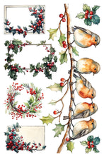 Load image into Gallery viewer, Yuletide - IOD Decorative Furniture Transfer  8&quot; x 12&quot; Pad 8 Sheets Nature Christmas Designs Trees, Cardinals, Squirrel, Fairies, Santa, Bunnies, Wreaths
