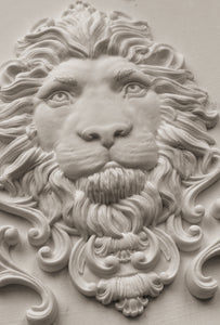 IOD Decor Mould  Leonidas 5" x 7" Iron Orchid Designs Lion Head Use With Clay or Resin Jewelry Making, Sugar Arts, Ceramics Heraldry Leo