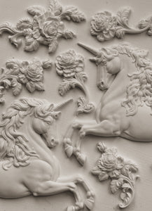 IOD Decor Mould Unicorns 6x10 Iron Orchid Designs Use Clay / Resin Furniture Crafts Signs Sugar Arts, Ceramics