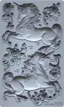 Load image into Gallery viewer, IOD Decor Mould Unicorns 6x10 Iron Orchid Designs Use Clay / Resin Furniture Crafts Signs Sugar Arts, Ceramics
