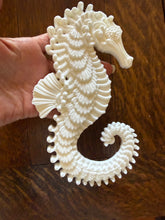Load image into Gallery viewer, Seahorse Resin Casting Paintable Furniture Applique Coastal Beach Decor Nautical Embellishment DIY Craft Supply
