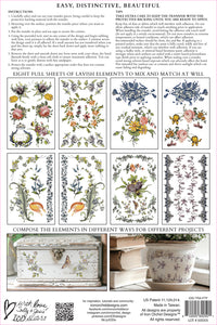 IOD Decorative Furniture Fairytale Florals Transfer  8" x 12" Pad 8 Sheets