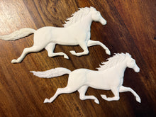 Load image into Gallery viewer, Running Horse Resin Castings Set of 2 Paintable Furniture Appliques White Resin Embellishments for Crafts DIY Decor Horse Decor
