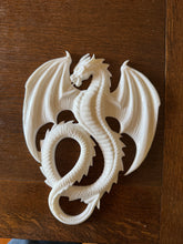 Load image into Gallery viewer, Resin Dragon Casting – Ready to Paint Fantasy Resin Casting – 9.5 Inch Dragon Plaque – DIY Craft Supply – Gamer Decor – Hand Poured Resin
