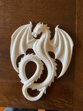 Load image into Gallery viewer, Resin Dragon Casting – Ready to Paint Fantasy Resin Casting – 9.5 Inch Dragon Plaque – DIY Craft Supply – Gamer Decor – Hand Poured Resin
