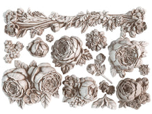 Load image into Gallery viewer, Felicite IOD Decor Furniture Mould 5 x 7  Iron Orchid Designs Use Clay/Resin for Furniture Jewelry Making Sugar Arts Detailed Roses Flowers
